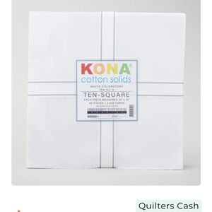 White cotton layer cake 10” squares by Kona Cotton